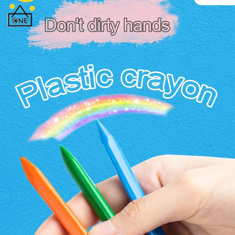 

COD❤️Krayon Plastik Segitiga Krayon Plastik Segitiga Keselamatan Anak-Anak Balita yang Dapat Dicuci Menggambar Pena Corat-Coret Pena-A.one