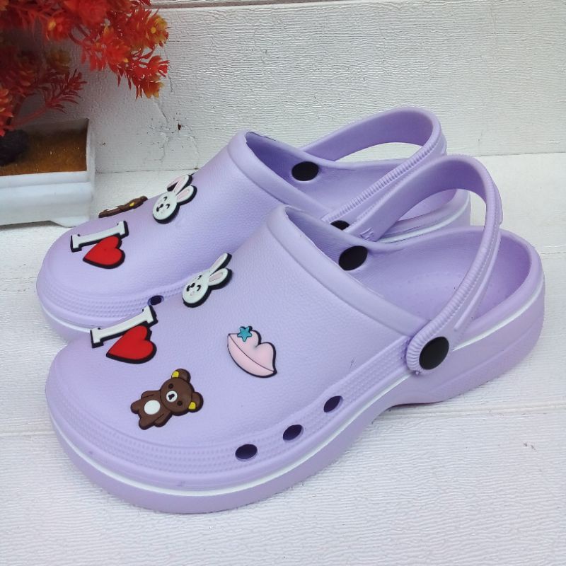 Sandal Crocs Wanita /Sandal Fashion Wanita/Sandal Selop Wanita /Sandal wedges /Sandal Wanita sol tebal/Sandal Wanita Feimaguoji