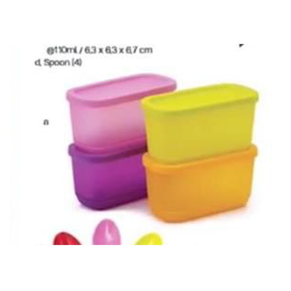 Jual Tupperware Petite Fiesta 4pcs persegi panjang wadah snack bertutup