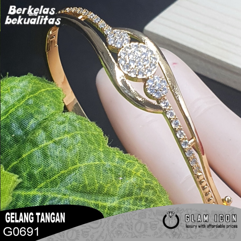 Bangle Mata Tabur Motif Tiga lingkar Baris  G0129 GBG