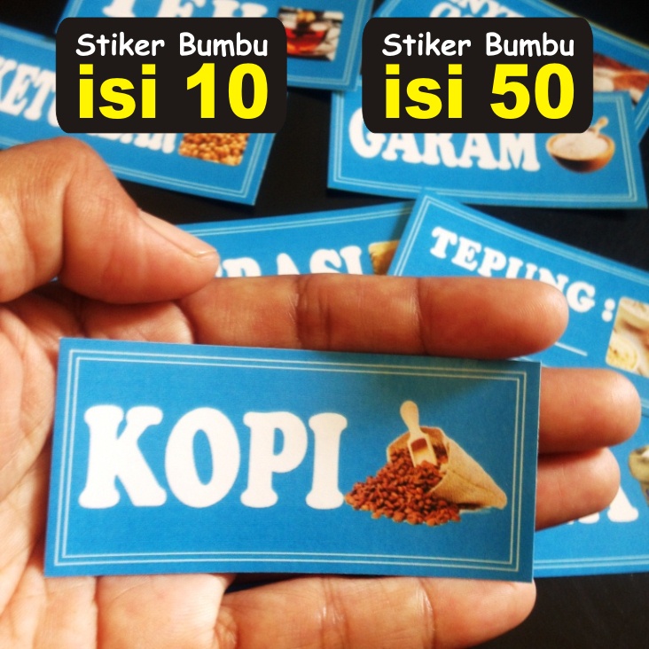 

(KODE P9) PAKET STIKER BUMBU ISI 50 & 10 | LABEL BUMBU | STIKER BUMBU DAPUR | NAMA BUMBU | STIKER WATERPROOF | STIKER TAHAN AIR DAN MINYAK | STIKER GULA | STIKER KOPI | STIKER SUSU | STIKER TEH | STIKER TEPUNG | STIKER DAPUR