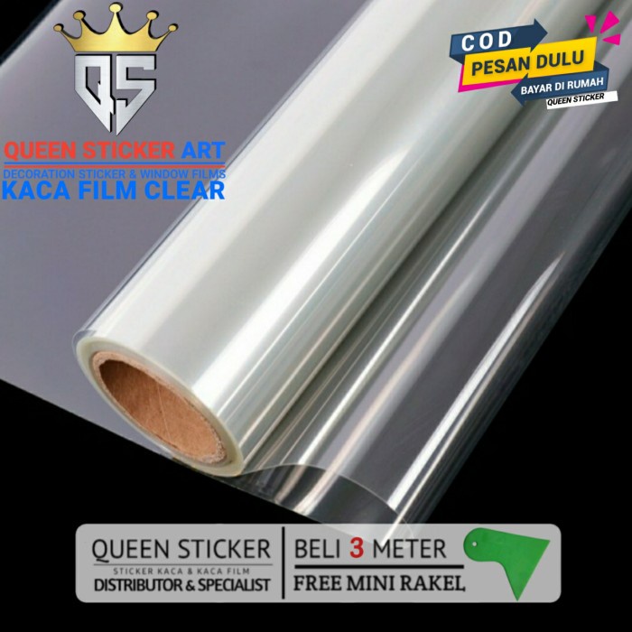 [COD] Stiker Kaca Film Clear Bening Safety Transparan / Perlengkapan Rumah Tangga Murah / Perlengkap