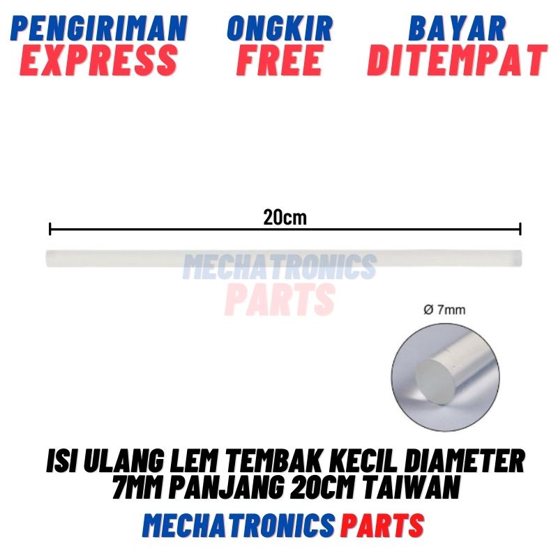 Isi Ulang Lem Tembak Kecil Diameter 7mm Panjang 20cm Taiwan Lilin Refill Glue Gun Stick High Quality