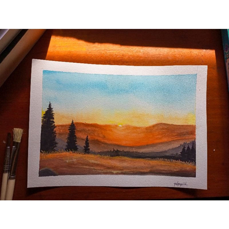 LUKISAN AESTHETIC CAT AIR (Watercolor)