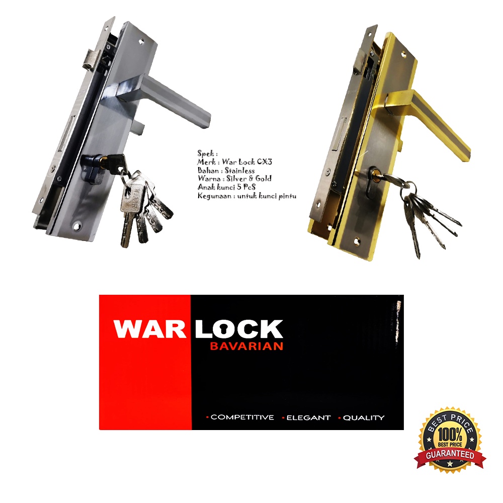 WARLOCK Pintu Besar CX3  Handle Door Lock SN/CP