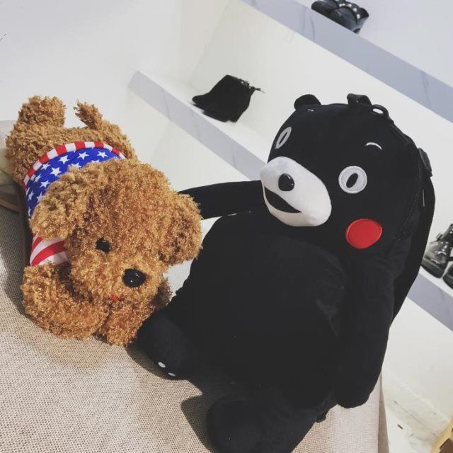 Sera 2018 baru boneka beruang hitam mewah kartun Kumamon lucu lucu kecil ransel ransel mahasiswa