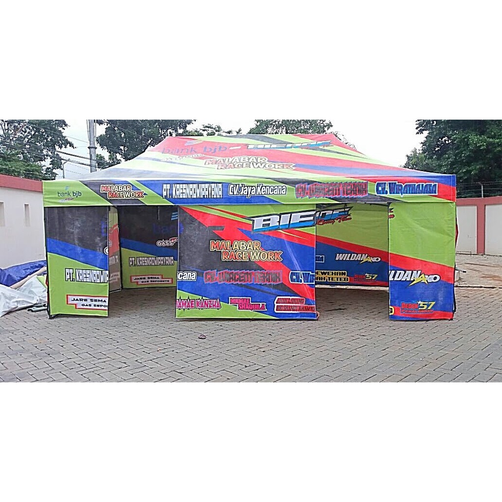 Tenda Paddock Lipat 3x6 m Branding Custom Sesuai Pesanan