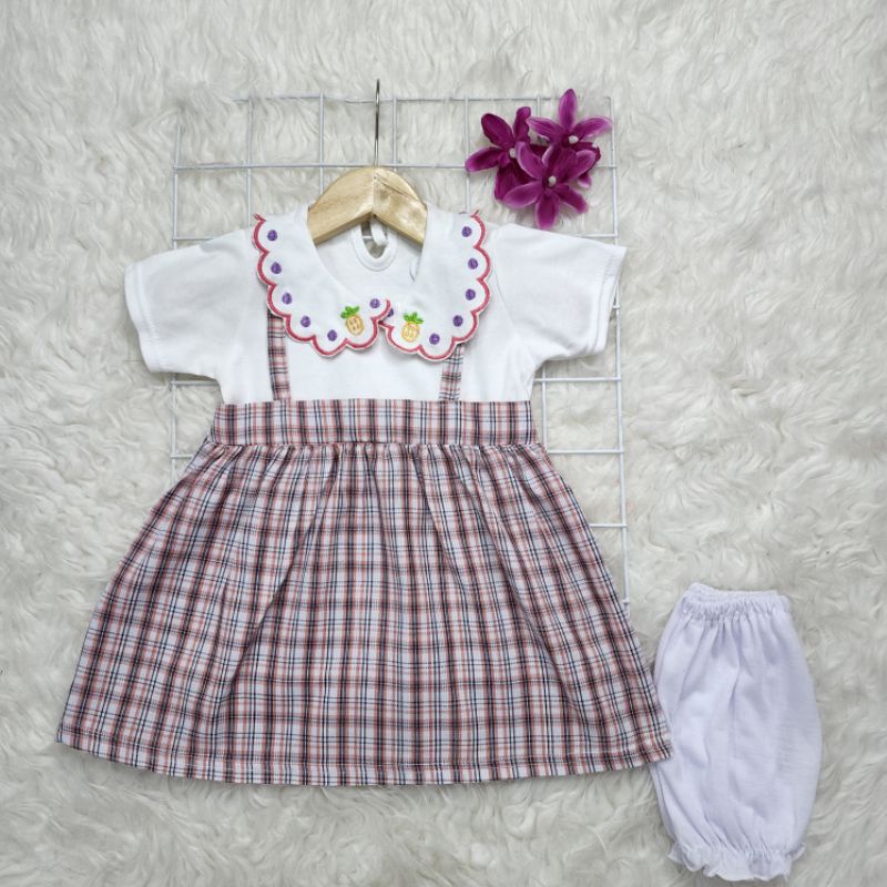 Baju Bayi Perempuan Dress kotak babygirl