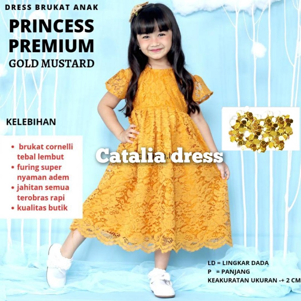 Dress Brokat anak usia 6-8 Tahun Talia / Fashion anak model korea
