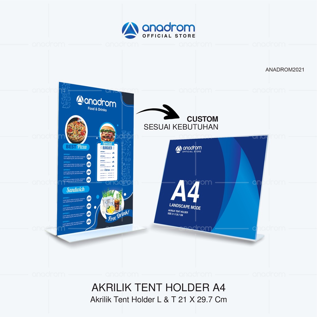 

Akrilik Tent Holder A4 | Akrilik L & T | Acrilic | ANADROM 2021