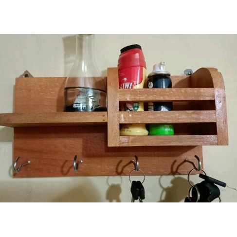Rak dinding kayu/ tempat gantungan kunci / Rak Kayu