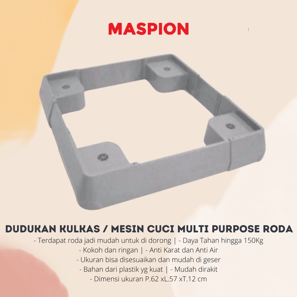 Maspion MSP MB-001 BS Multi Purpose Base Alas / Tatakan / Dudukan Kulkas / Mesin Cuci / Dispenser MB001BS MB-001BS