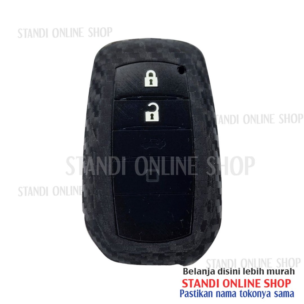 Sarung Kunci Silikon Remote Carbon Smartkey Toyota Innova Reborn Venturer Camry Land Cruiser Prado