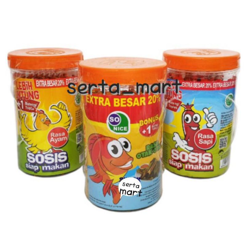 

Sosis So Nice - Sosis Siap Makan - Sosis Rasa Ayam / Sapi / Otak Otak