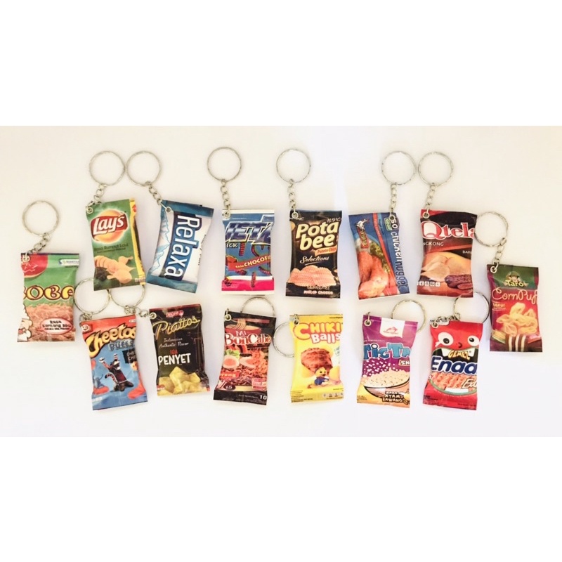 GANTUNGAN KUNCI SNACK MURAH UKURAN KECIL MINIATUR SNACK / GANCI SNACK LUCU UNIK / HADIAH ULTAH ANAK