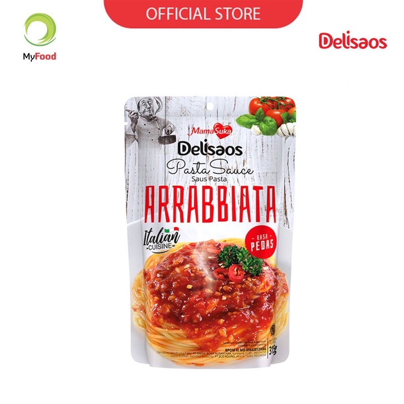 

Mamasuka Delisaos Saus Pasta Sauce Arrabbiata 315 Gram
