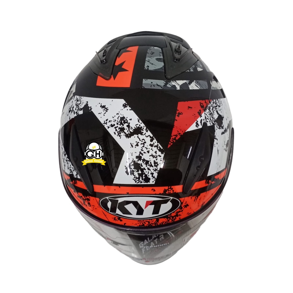 HELM KYT GALAXY FLAT R #5 BLACK RED FLUO DOUBLE VISOR HALF FACE KYT HELM GALAXY FLAT