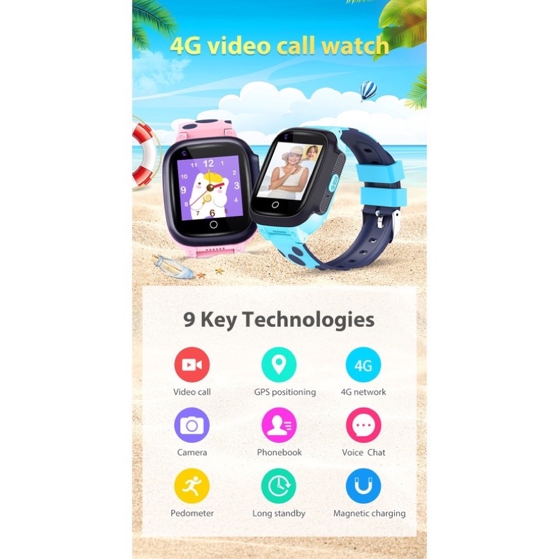 (Free Tempered Glass) Y95 Kids Smart Watch Phone 4G GPS Wifi IP67 Waterproof Smartwatch Baby Tracker Location Video Call Phone Watch Boys Girls