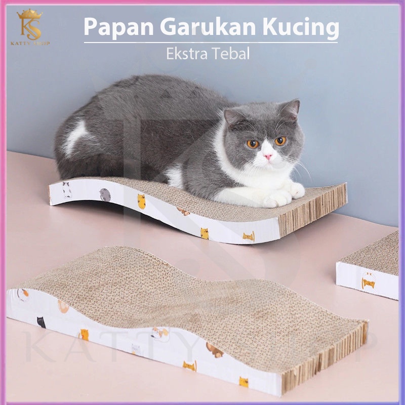 Mainan papan goresan kucing, produk hewan yang menarik dalam bentuk S, dengan papan goresan kucing super gemuk