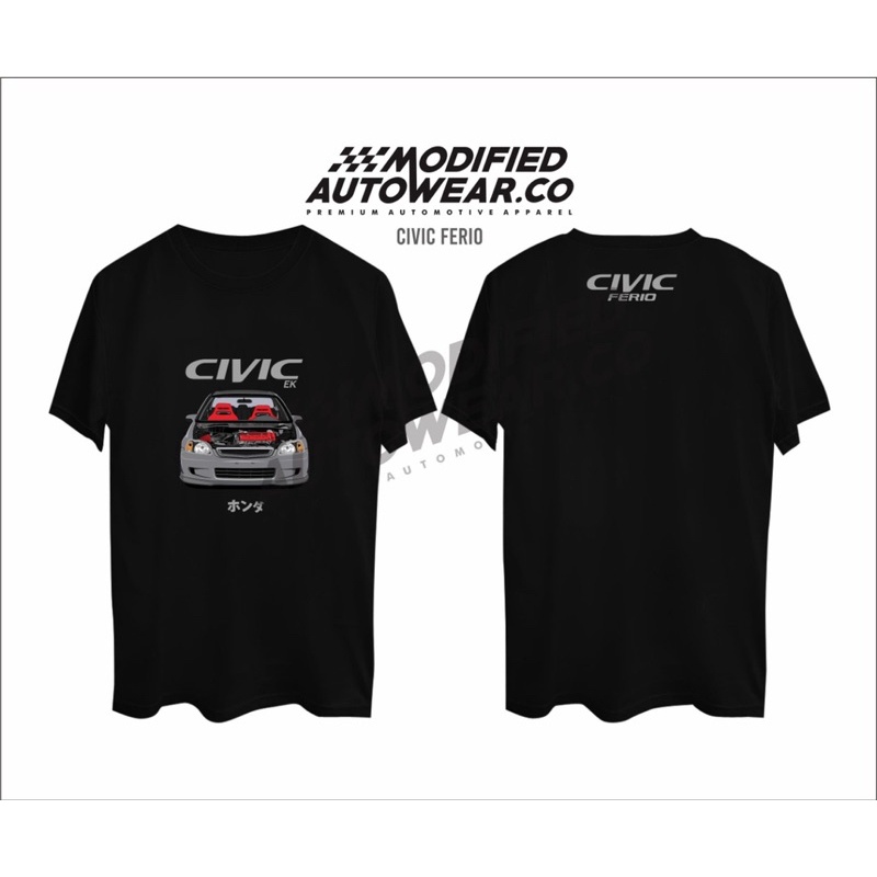 kaos civic ferio premium modified autowear kaos honda bahan tebal kaos mobil hoodie civic ferio ek