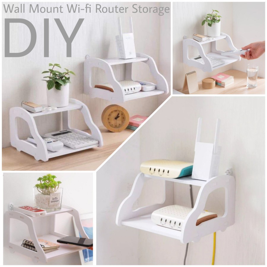 Rak Dinding Router WIFI Rak Penyimpanan Set Top Box TV