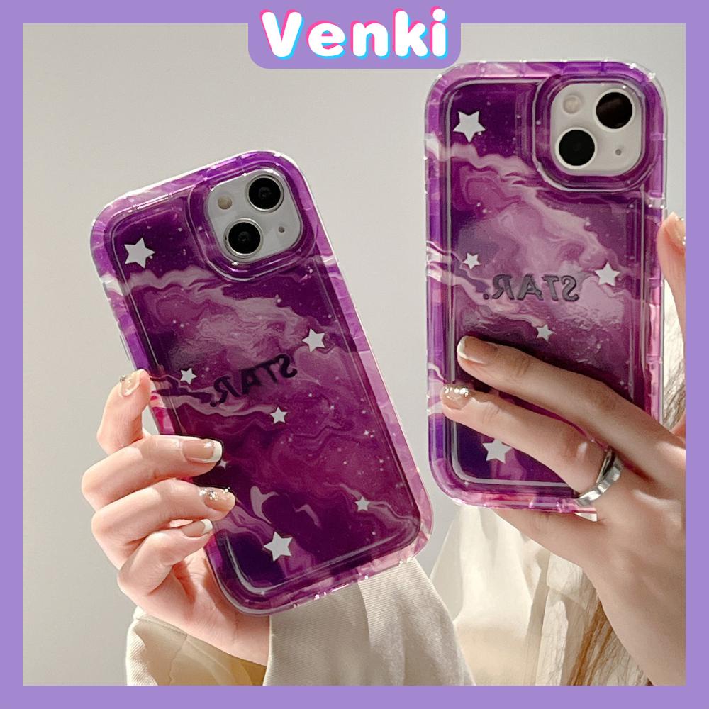 Case For iPhone 14 Pro Max TPU Soft Jelly Airbag Case Glossy Dark Purple Nebula Star Case Camera Protection Shockproof For iPhone 14 13 12 11 Plus Pro Max 7 Plus X XR