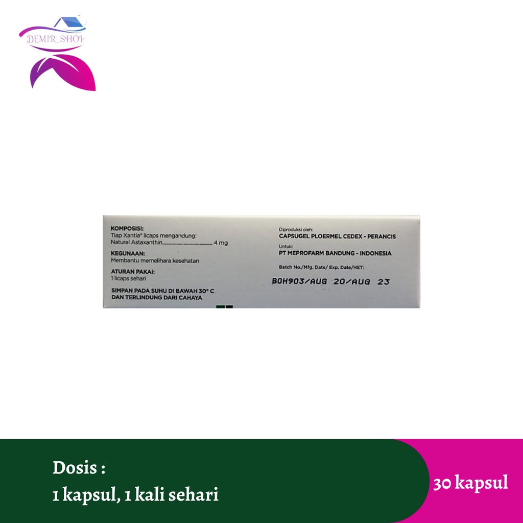 Xantia Licaps / Natural Astaxanthin 4 mg / Atasi Kulit Keriput