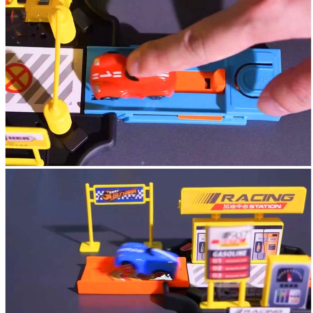 [tma]Mainan Mobil Set Rail Racing Dengan Per / Mainan Mobil Racing / Racing Car With Track And Catapult