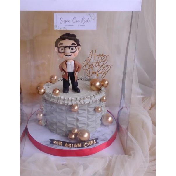 

Korean Square Mica Tall Box/Transparent Tall Box/Transparent Cake Box - 26x26x45cm