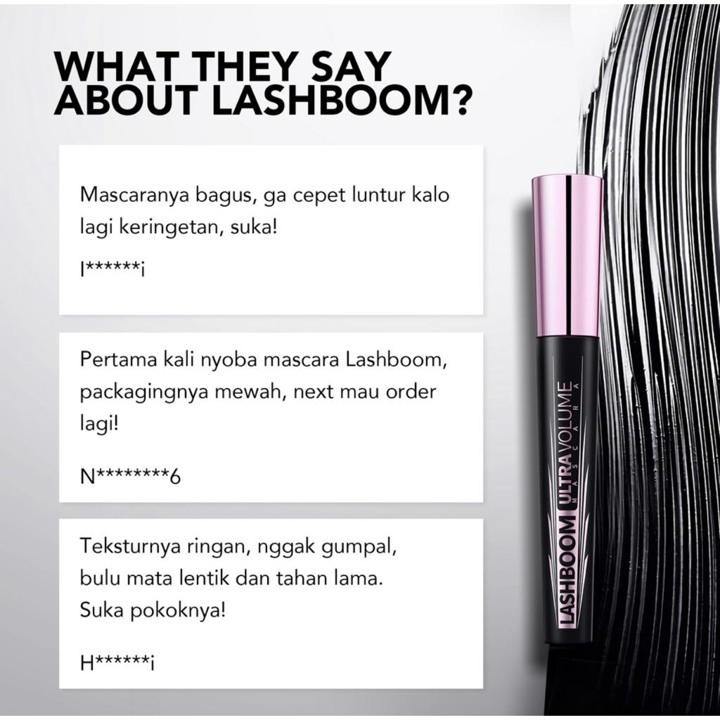 YOU Lashboom Ultra Volume Mascara | Maskara Waterproof | Tahan 24 Jam | Lash Lift | Kosmetik Mata