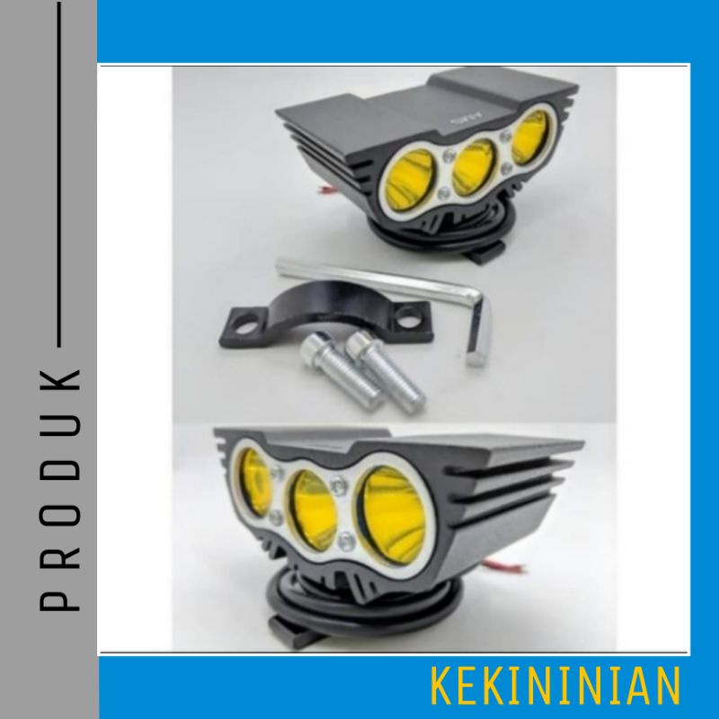 Lampu Tembak Sorot Led OWL 3 Mata Putih Kuning