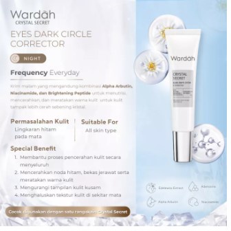 Wardah Crystal Secret Eye Dark Circle Corrector / Wardah White Secret Eye Cream