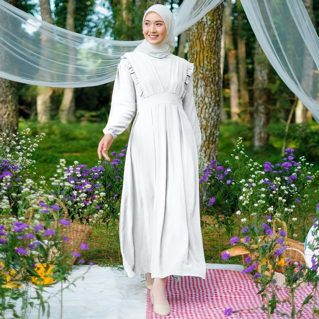 Gamis maxy Zeanez Crincle Airflow Demore Ukuran XL