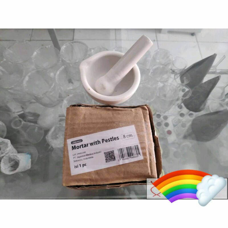 Mortir + stemper onemed / mortal pestle Lumpang alat penumbuk ( bikir puyer ) penghalus obat