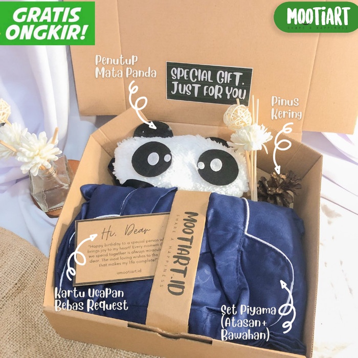 

(COD) hampers piyama wanita set baju tidur kado ulang tahun murah wisuda - Biru, Tulis dicatatan