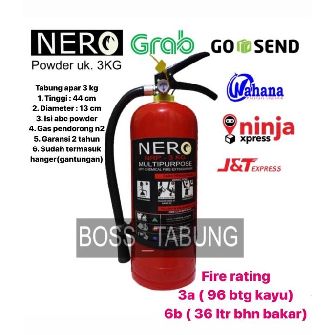 PROMO / APAR / TABUNG PEMADAM / TABUNG PEMADAM API 3KG / NERO