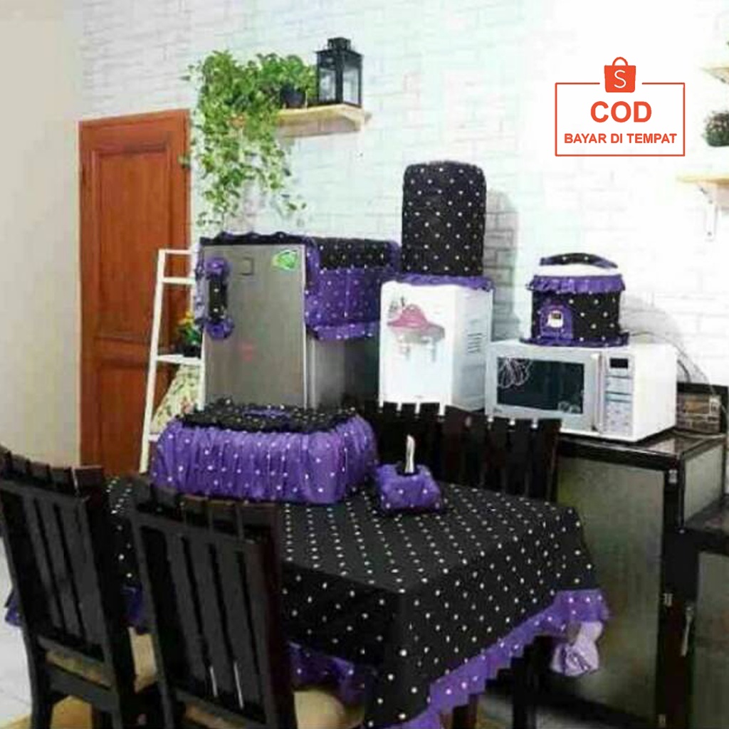 ✅COD GROSIR KITCHEN SET MURAH (DAPAT 8 PCS) SARUNG COVER GALON MEJIKOM MAGICOM TUDUNG SAJI TAPLAK TUTUP KULKAS ALAS MEJA MAKAN KOTAK TEMPAT TISU TISSUE ANEKA PERLENGKAPAN HOME DECOR HIASAN DEKORASI DAPUR RUMAH