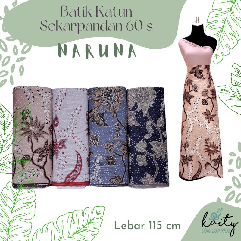 Kain Batik Bahan Katun Cotton 60 s Sekarpandan motif Naruna