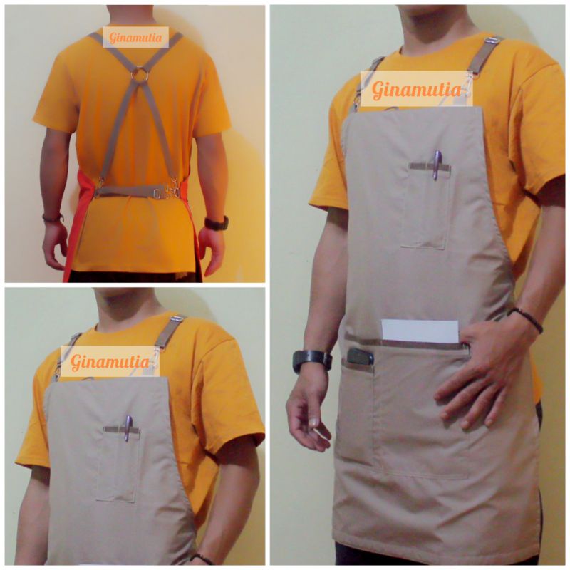 CELEMEK MASAK APRON MASAK CELEMEK BARISTA APPRON BARISTA WAITER APRON CHEF CELEMEK KAIN POLOS