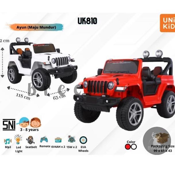 Mainan Anak Mobilan Aki Unikid UK 853 Jeep Rubicon stock ada