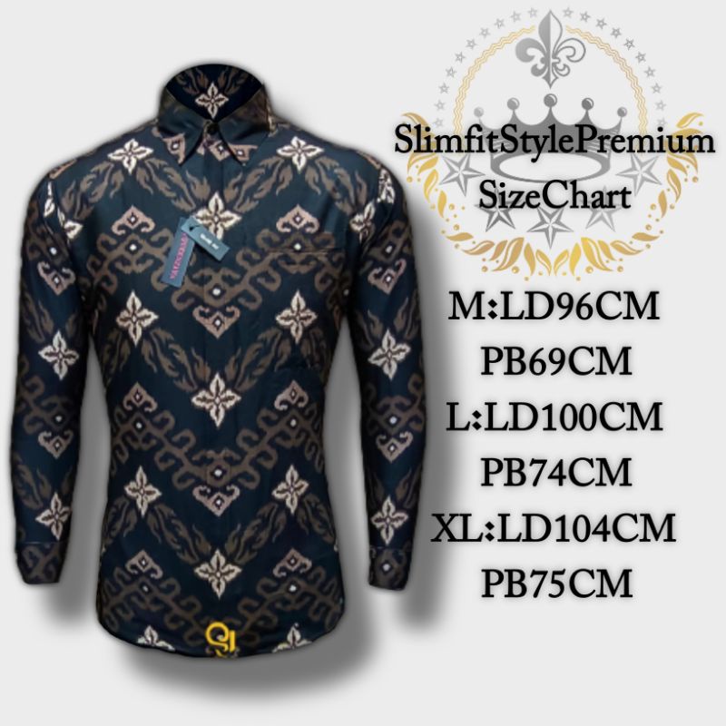 kkemejan Pria Lengan Panjang Slimfit Modern Batik Slimfit Pria