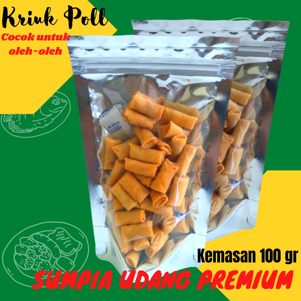 

Camilan Sumpia Udang Premium Empuk Gurih dan Nikmat Aroma Udangnya Kemasan 70 gr LAUX PAUX SUROBOYO DIJAMIN URANGG