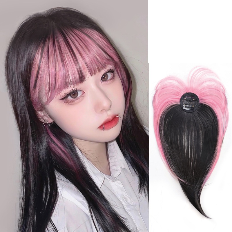 1 Pc Wig Poni Rambut Warna Pink Untuk Wanita