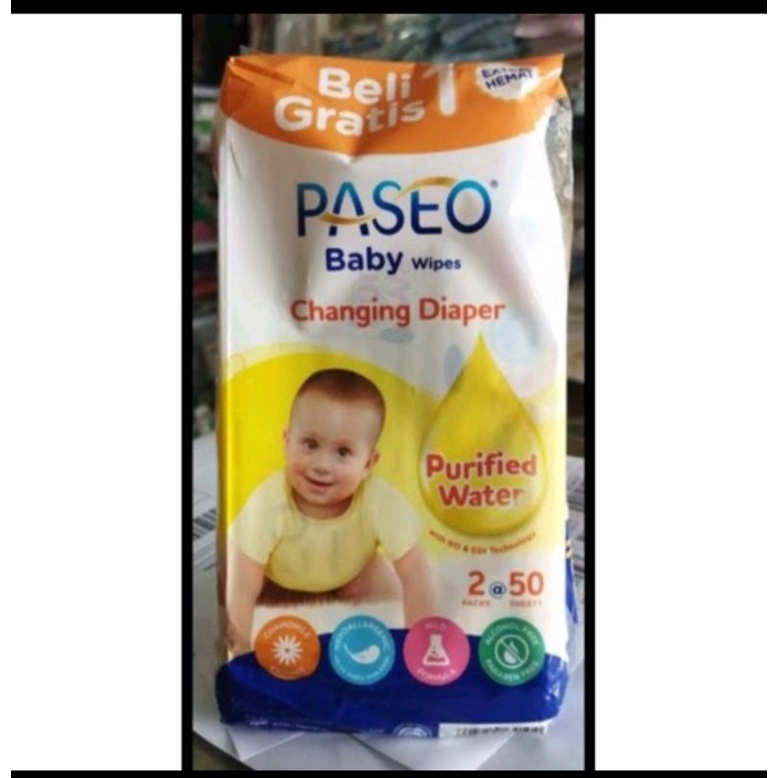 PASEO TISSUE BASAH 50 SHEETS CHANGING DIAPER