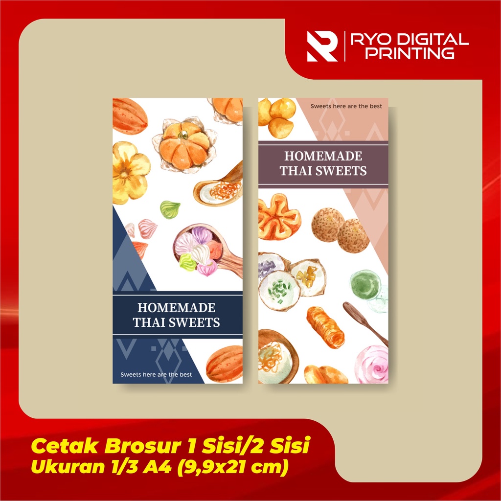 

CETAK BROSUR FLYER UKURAN 1/3 A4 - 1 SISI & 2 SISI