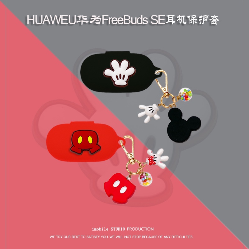 Minnie Case Pelindung Earphone Wireless Bluetooth Motif Mickey / Minnie Mouse Untuk Huawei FreeBuds SE