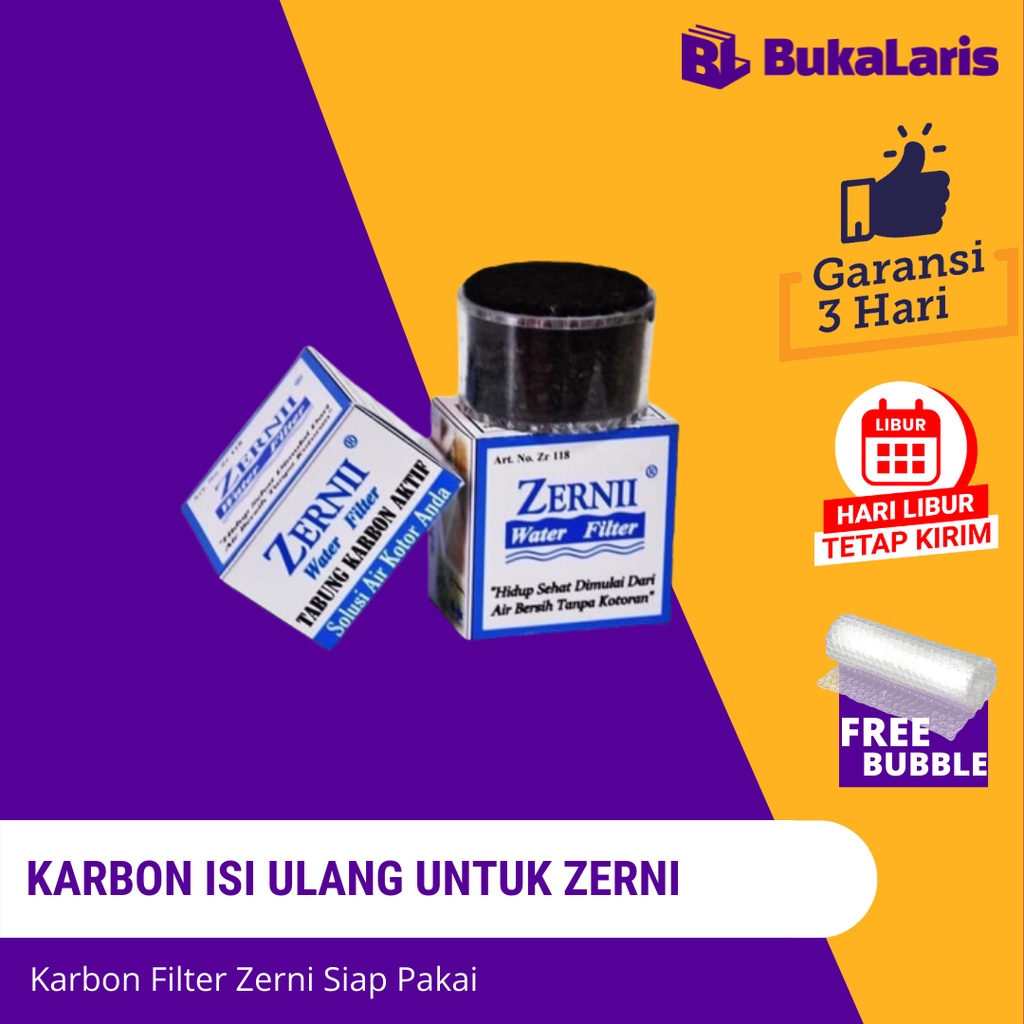 Karbon Aktif Zerni Filter Air / Refill Karbon Aktif Zerni / Karbon Filter Air / Karbon Aktif Penjern