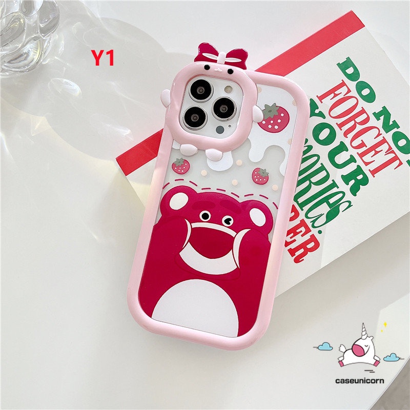 Redmi A1+9A 10 9T 10A 10C 9C NFC Redmi Note8 9 11 11Pro+10 11s 10 Pro Max POCO M3 X3 NFC Pro Mi 11Lite Strawberry Bear Lucu Winnie The Pooh 3D Bow Little Monster Lens Case Tempat Kotak Makan
