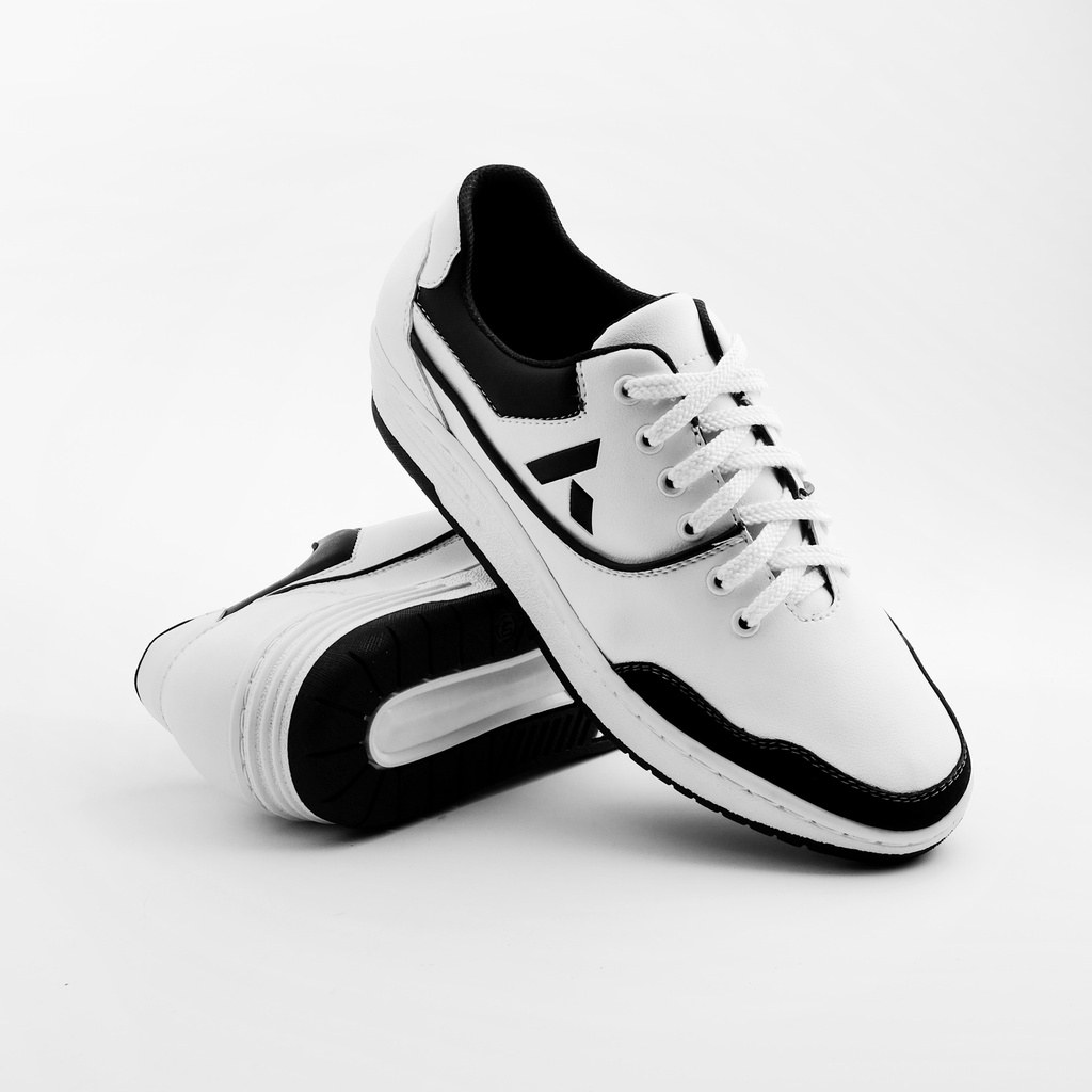 TAURUS WHITE BLACK |ManNeedMe x ARF| Sepatu Sneakers Pria Casual ORIGINAL