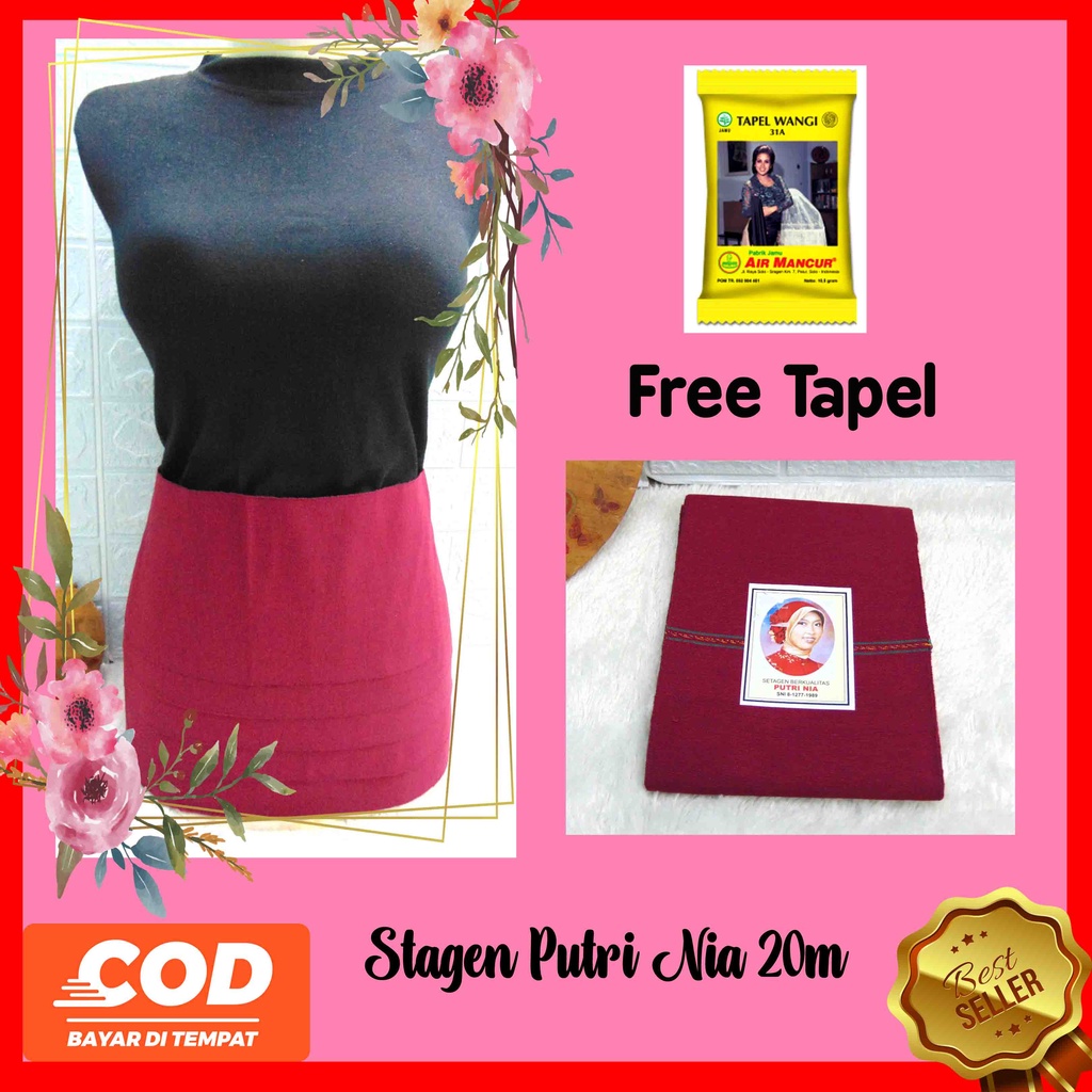 FREE TAPEL [EXPORT QUALITY] Stagen Melahirkan 20m Cap Putri Nia Kualitas SNI Tenun Asli